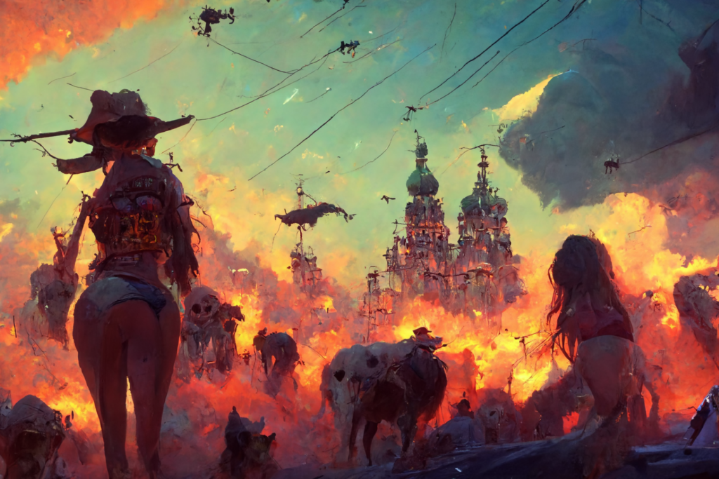 conduit_bikini_cowboy_girl_fighting_horde_of_skeletons_wolves_b428fae7-dce9-4176-8b58-4712925b9f2f