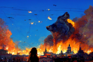 conduit_zeppeline_above_in_blue_sky_bikini_cowgirl_surrounded_b_70364b9b-fa4d-4b3e-b2b1-d3c662d8fabd