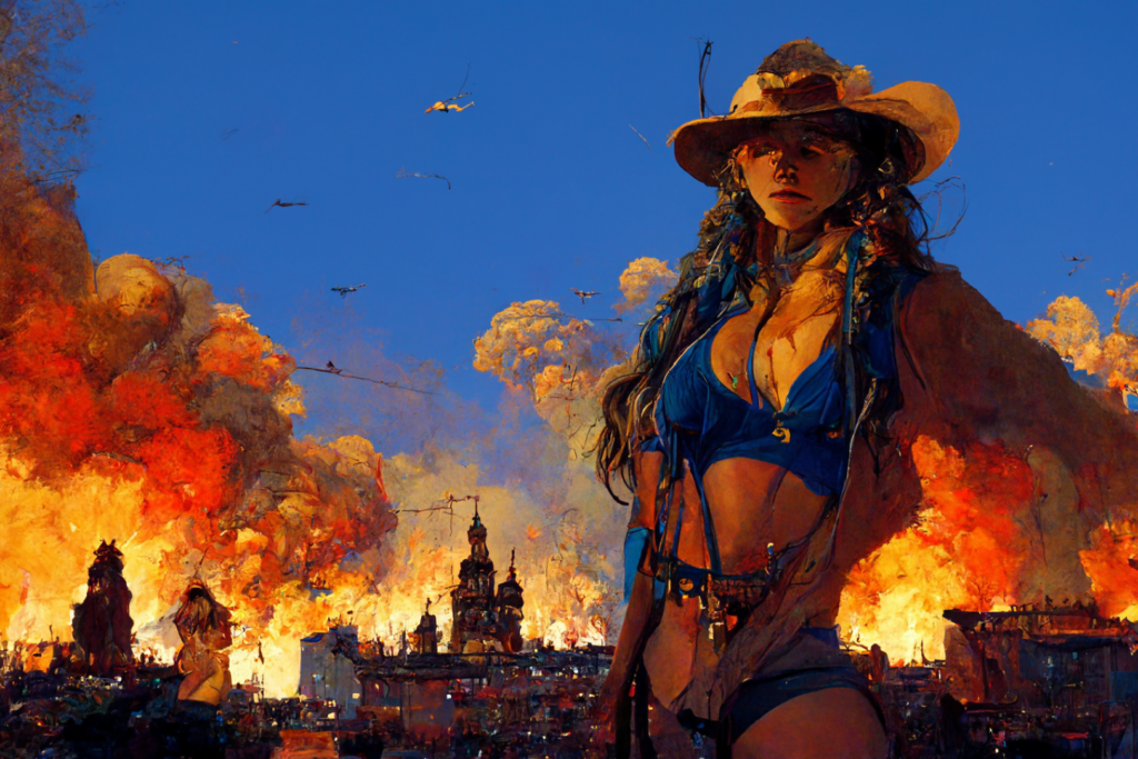 conduit_zeppeline_above_in_blue_sky_bikini_cowgirl_surrounded_b_cfb8140d-ed08-40a8-8323-706159cb24a1