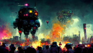 conduit_battle_robot_parade_behind_cyberpunk_dystopian_colorful_88cdfa35-4e57-44ab-a2e3-bfe1dbbc5a43