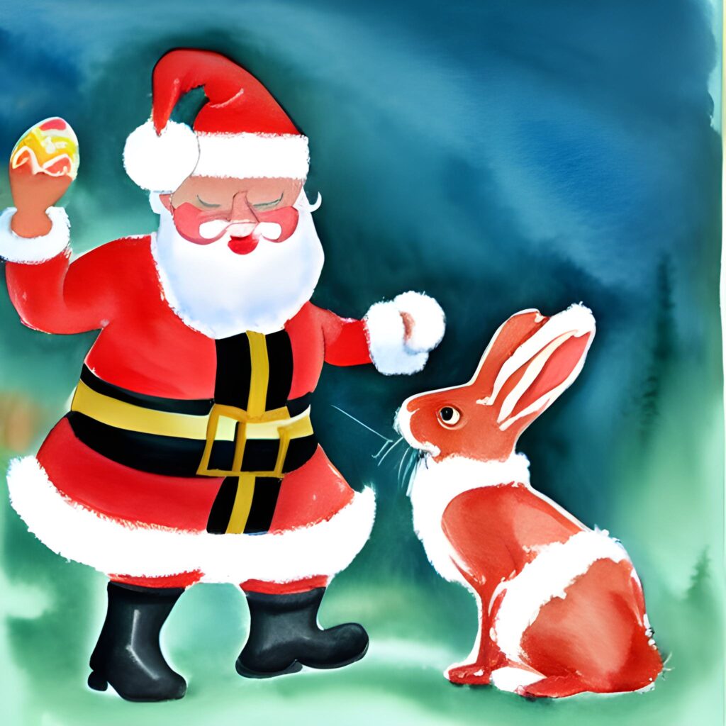 santa_fighting_with_easter_bunny_watercolor_painting_Seed-6855133_Steps-25_Guidance-7.5