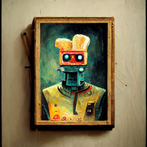 conduit_crazy_robot_artist_with_easel_and_painting_portrait_of__ade1de28-663a-4206-a770-a8c2839839f5