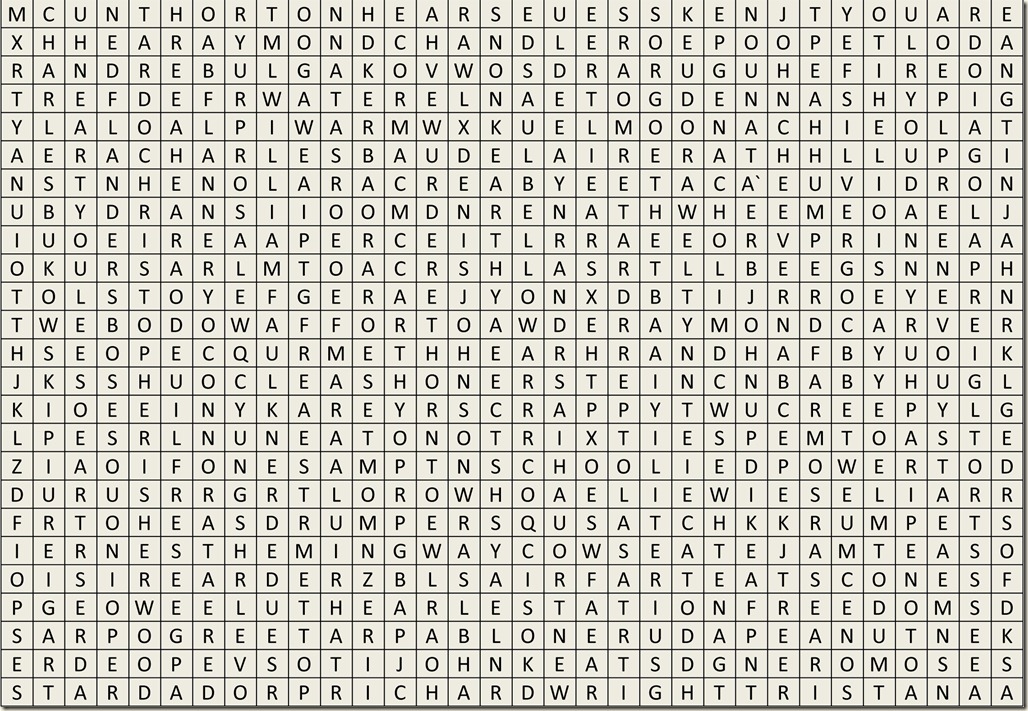 Literature Word Find